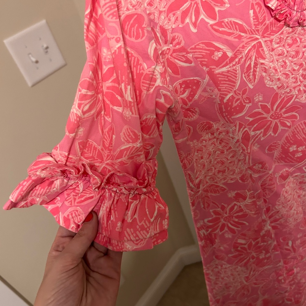 Lilly Pulitzer Pink Floral Ruffle Sleeve Dress - Picture 6 of 6
